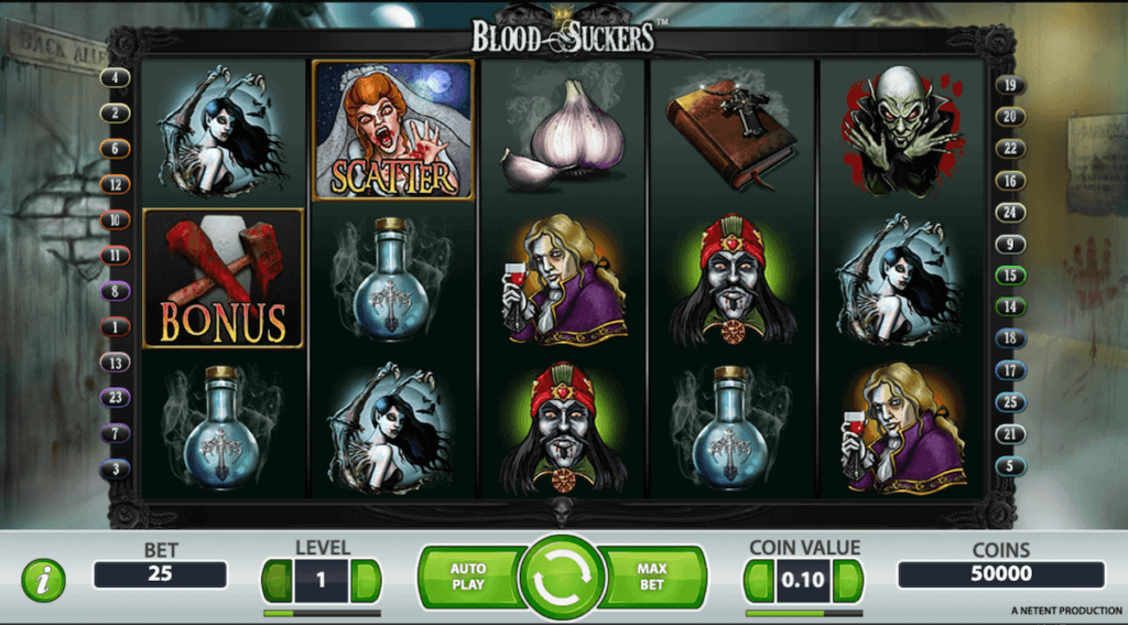 Blood Suckers slot high RTP by NetEnt - ACG