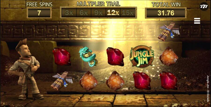 Jungle Jim El Dorado slot free spins feature