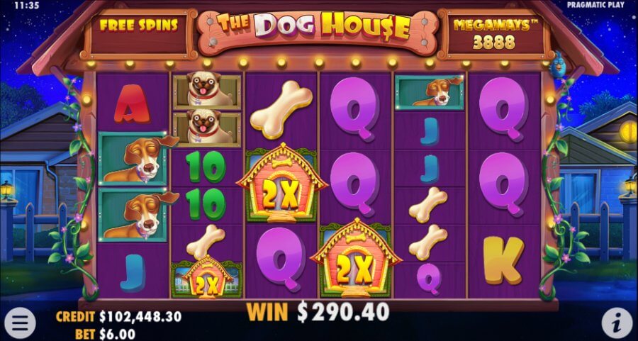 The Dog House Megaways free spins feature