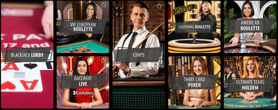 BetMGM Live Casino Games Thumbnails