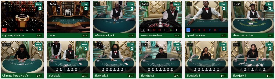 Unibet Casino live dealer games