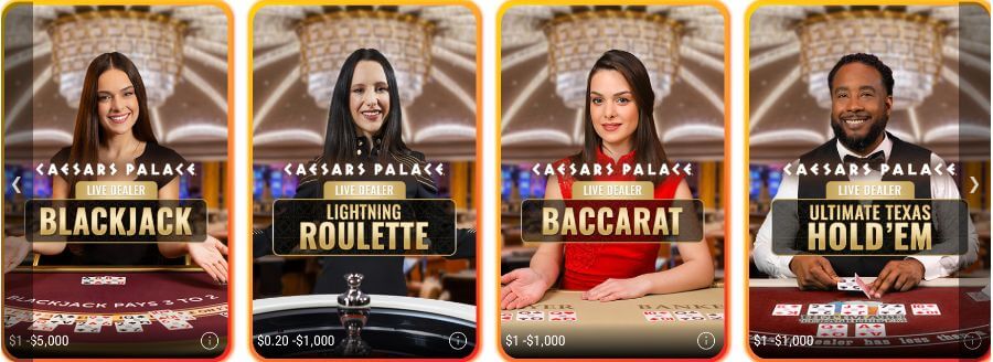 Caesars Palace Online Casino Live Games