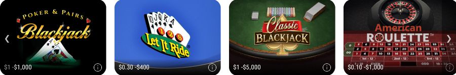 Caesars Palace Online Casino Table Games