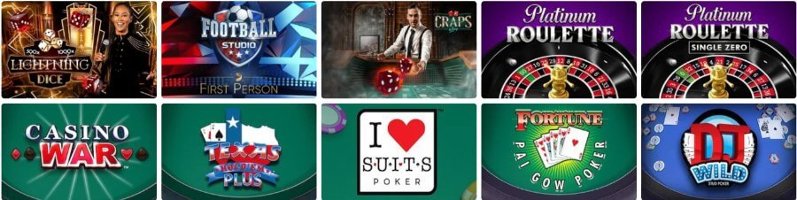 BetRivers Online Casino Table Games - ACG