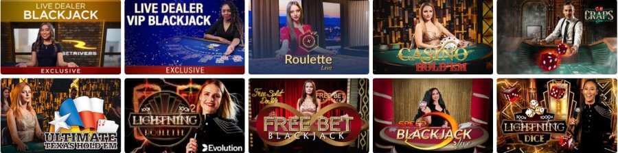 BetRivers Casino Live Dealer Games - ACG