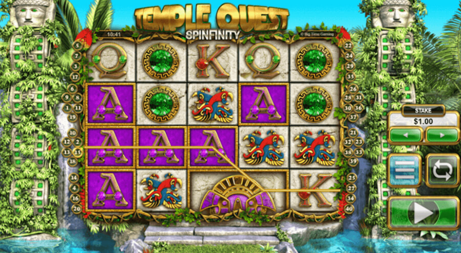 Temple Quest Spinfinity Slot by Big Time gaming - ACG
