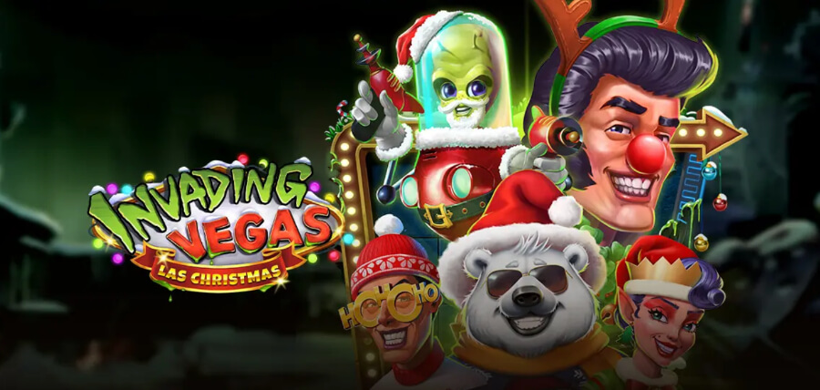 Invaders Vegas Las Christmas Slot Banner - ACG