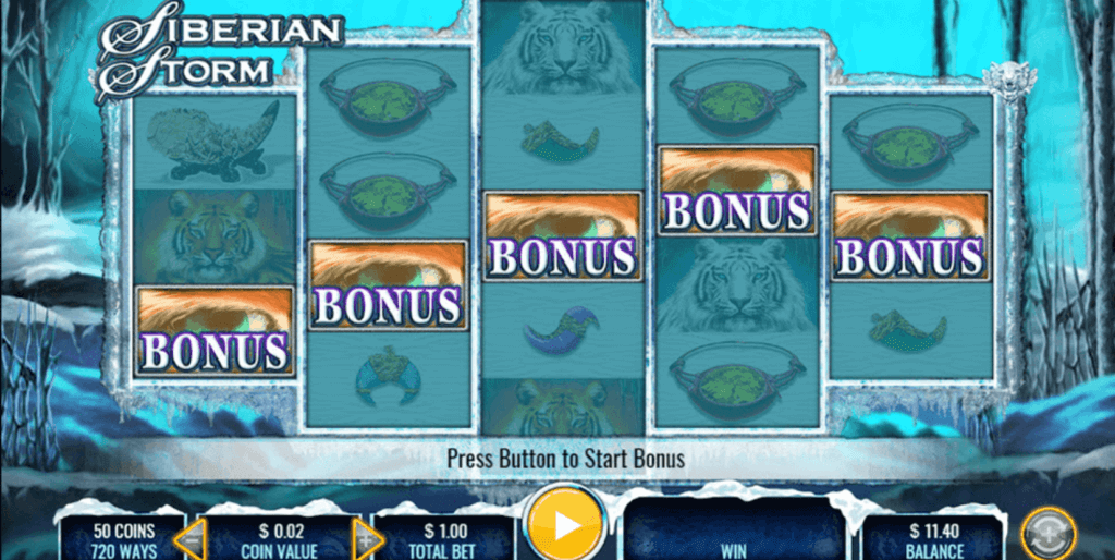 Siberian Storm Mega Jackpots bonus