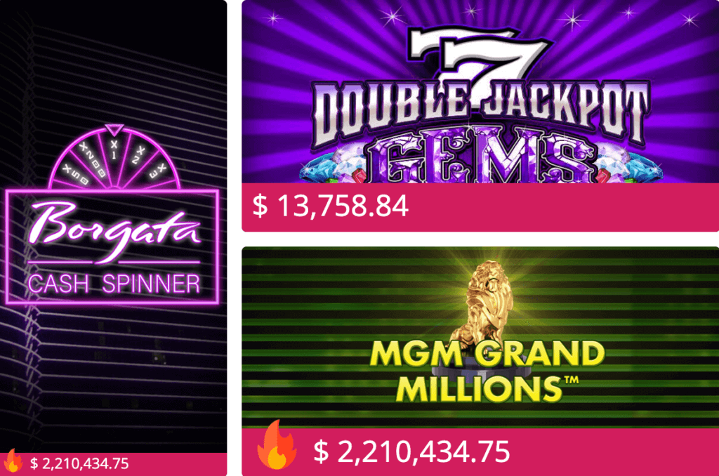 MGM Gran Millions, Borgata Cash Spinner online slot games