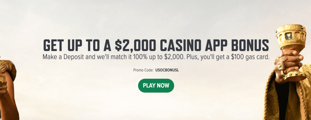 $100 gas card with Caesars 100% up to $2,000