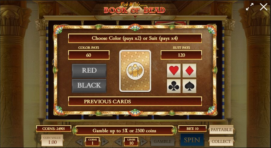 Book of Dead Slot Gamble Feature - ACG