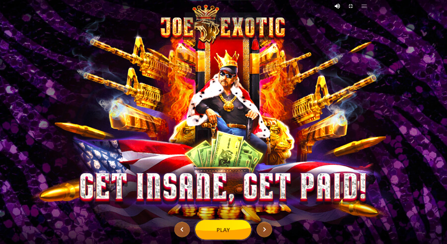 Joe Exotic Slot Welcome Screen - ACG