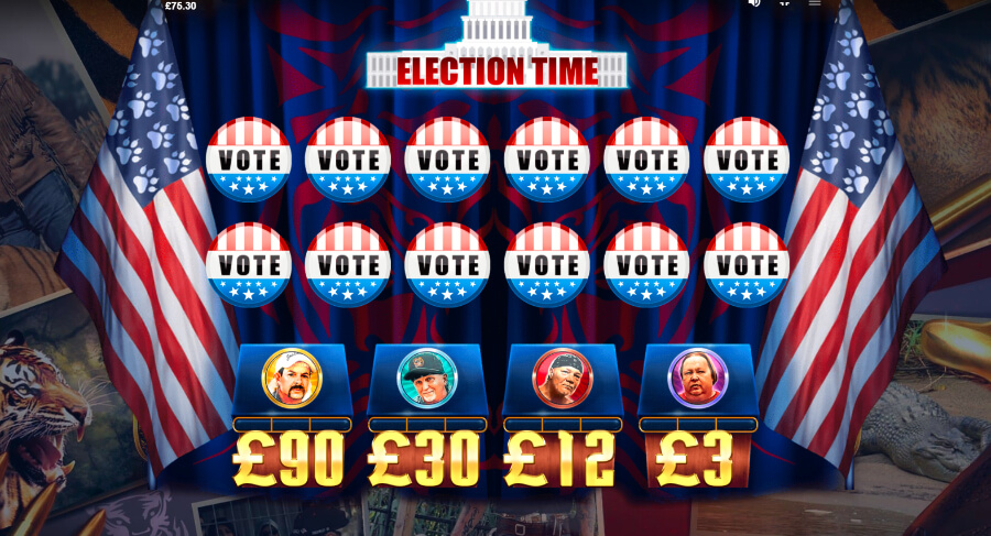 Joe Exotic Slot Tiger Election Feature - ACG