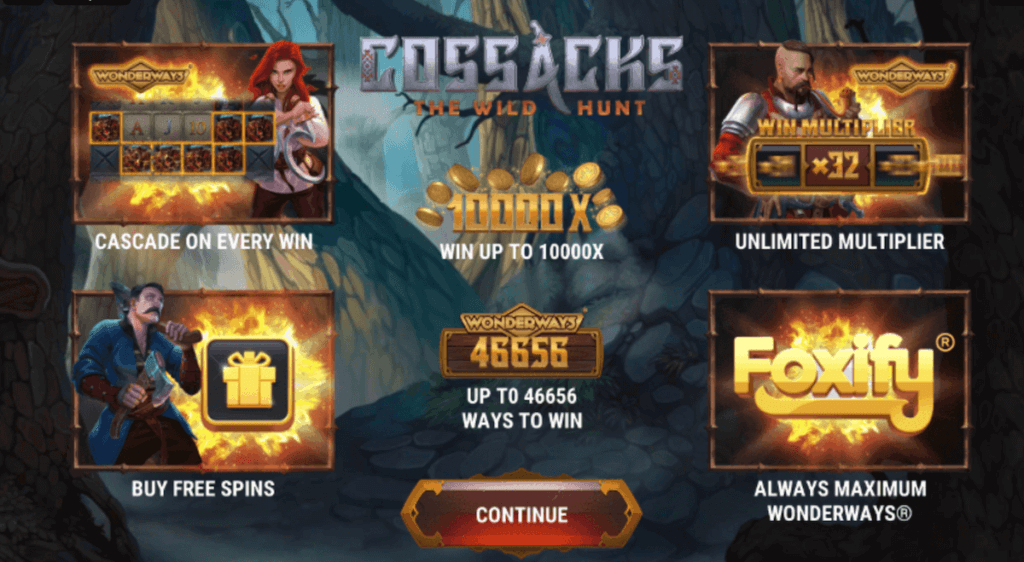 Win up to 100,000x your wager playing Cossacks the Wild Hunt