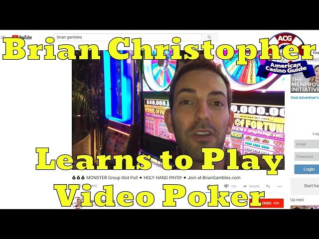 Slot Machine YouTuber Brian Christopher Learns to Play Video Poker with Steve Bourie