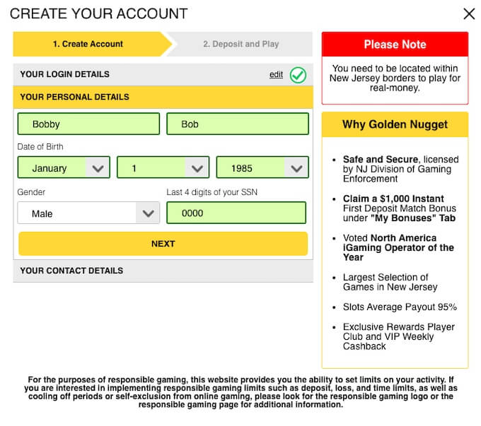 Golden Nugget Registration 2 American Casino Guide