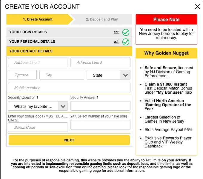 Golden Nugget Registration 3 American Casino Guide