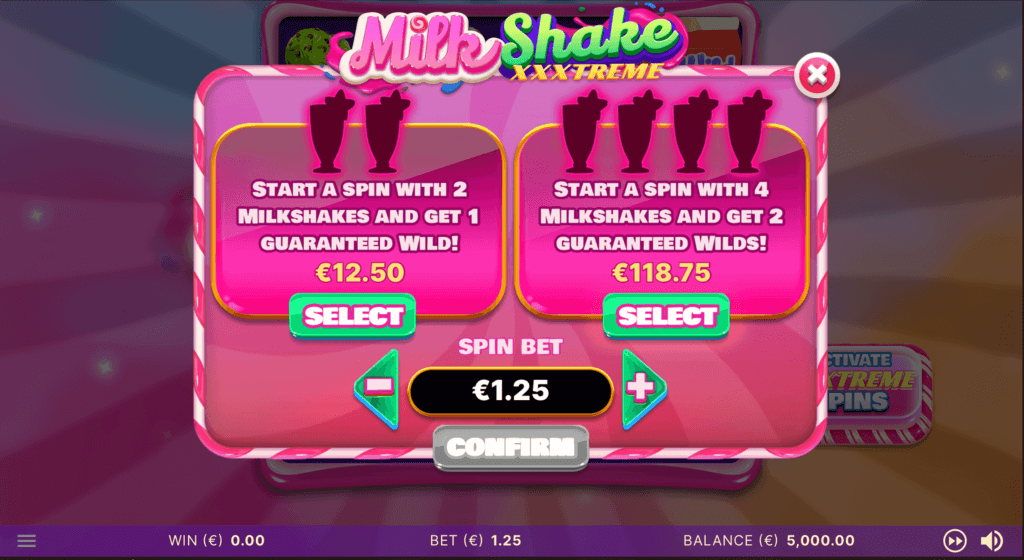 Milkshake XXXtreme bonus buy slot