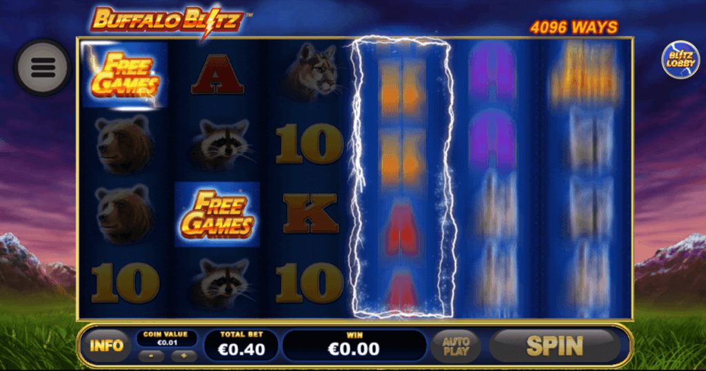 Buffalo Blitz Slot Scatters Activating Free Spins