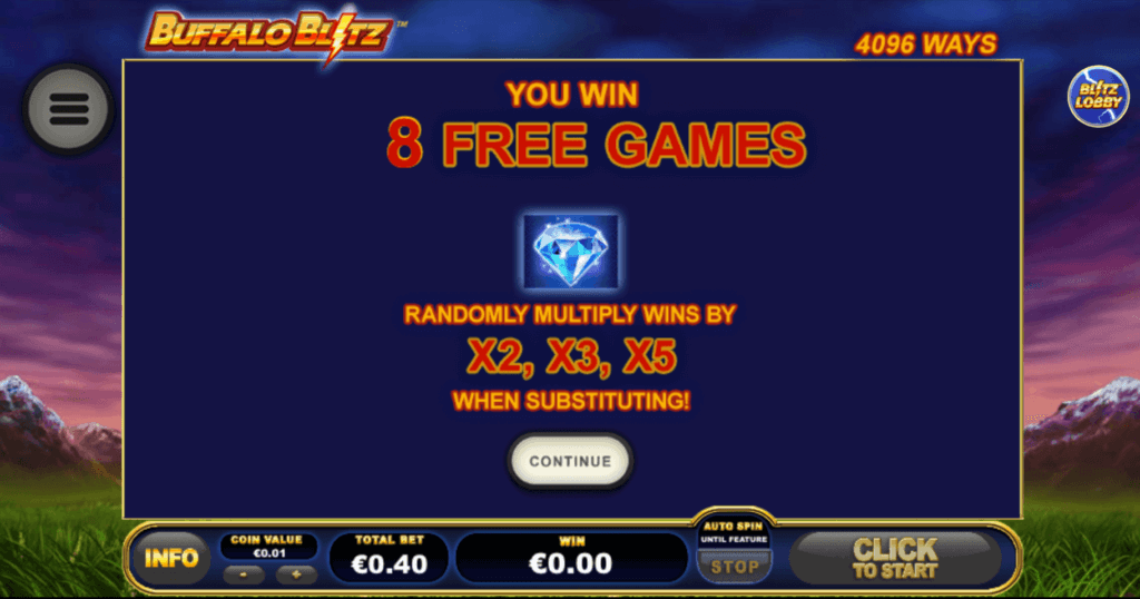 Buffalo Blitz Free Spins Triggered