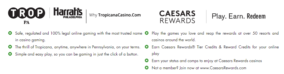 tropicana casino pa caesars rewards