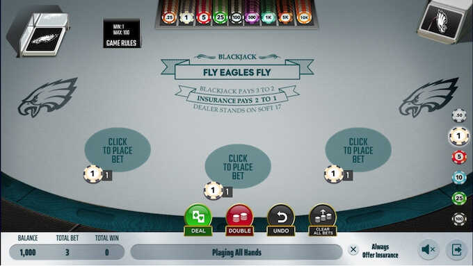 Eagles Blackjack by Unibet